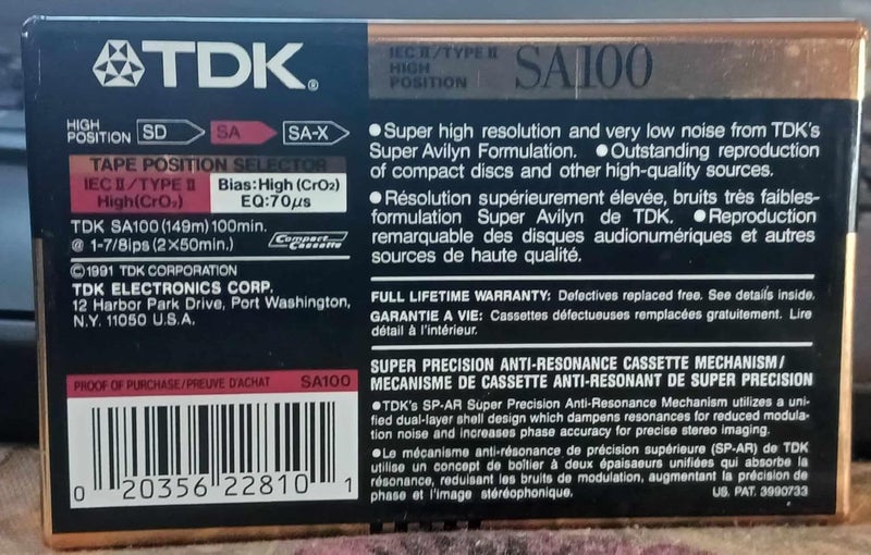 TDK SA-100 IEC II/TYPE II عالي التحيز - Image 2